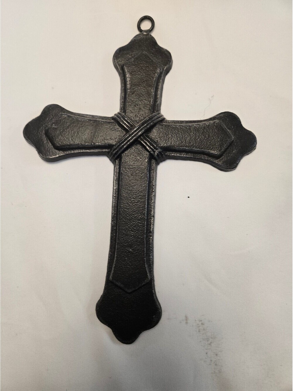 Black Decorative 11x8" Cross with Rope Detail